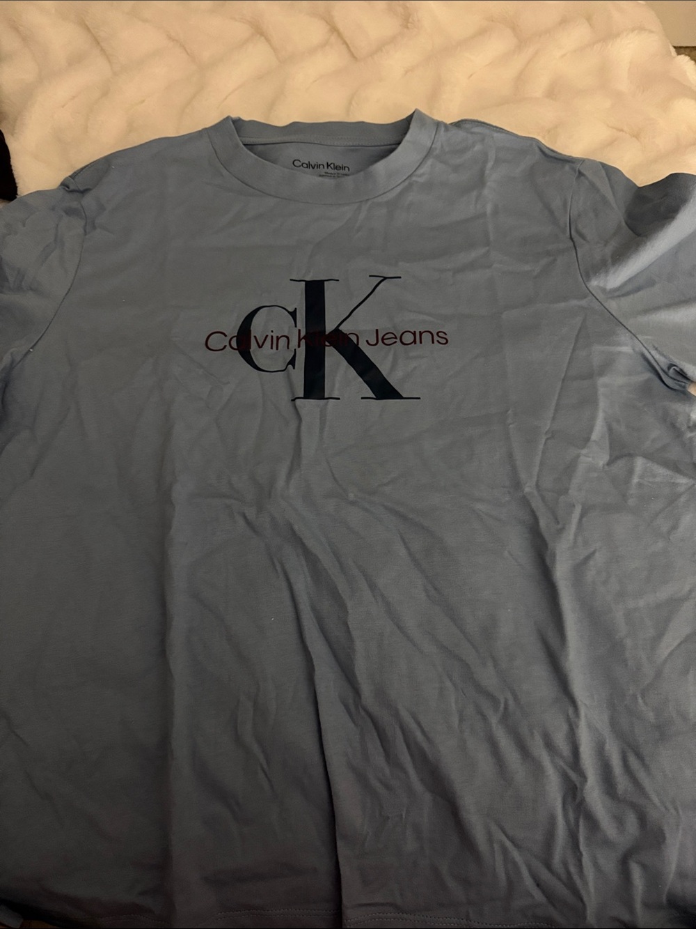 Calvin Klein Light Blue CK Logo Short Sleeve Tee